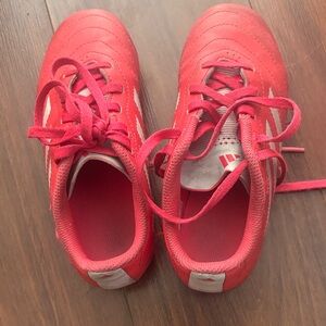 Kids Pink Adidas Soccer Shoes